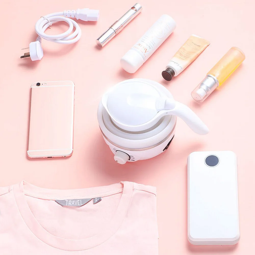 Безопасный складной чайник силиконовый электрический дорожный домашний мини с