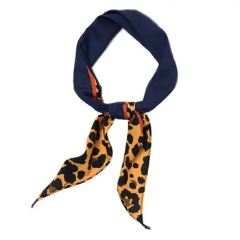 

Ladies Women Vintage Contrast Color Hair Scarf Leopard Snakeskin Polka Dot Rhombus Summer Neckerchief Handbag Head Wrap Bandana