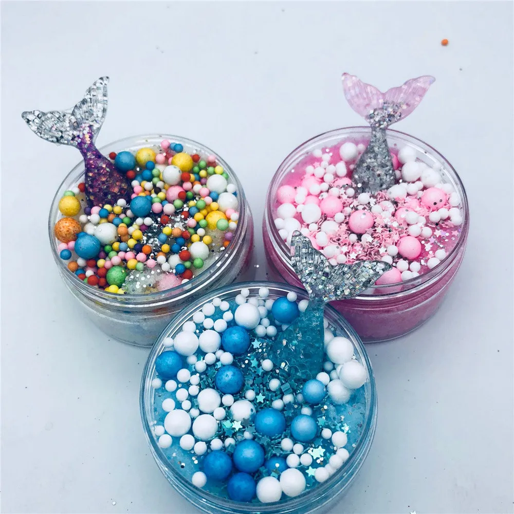Beautiful Mermaid Mixing Cloud Slime Squishy Putty Scented Stress Crystal Clay Toy Stress Relief Kids Adult Clay Toys #B