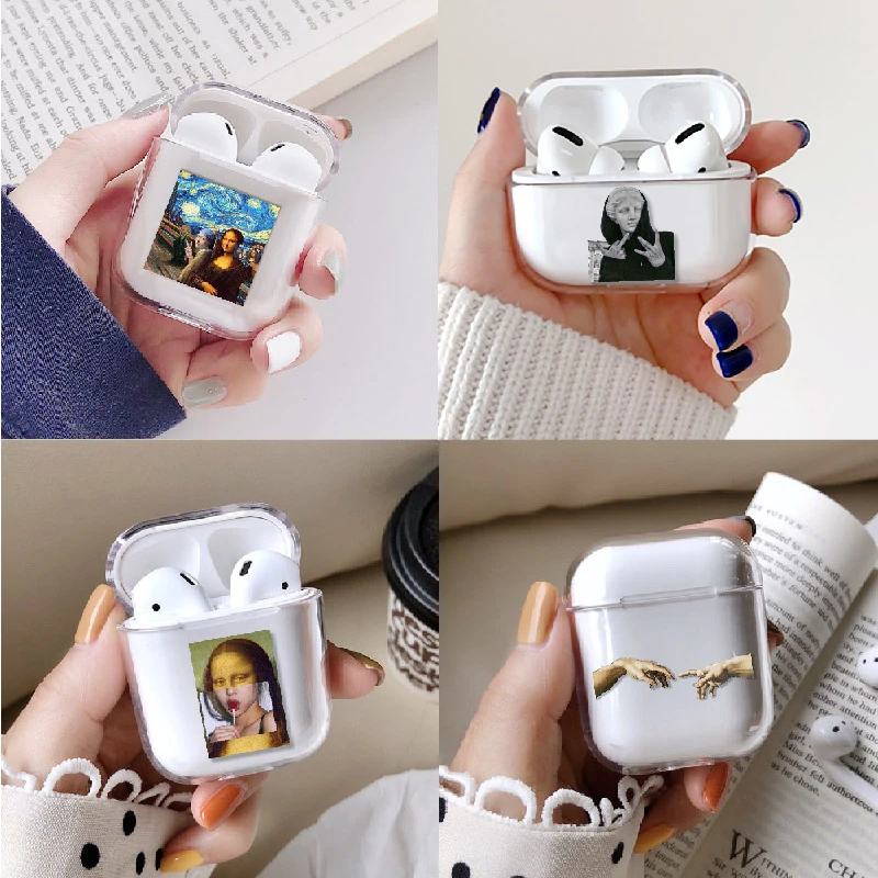 ゴッホモナリザアートイヤホンケースappleのiphoneのための充電airpodsプロハード透明保護カバーアクセサリー Phone Case Covers Aliexpress