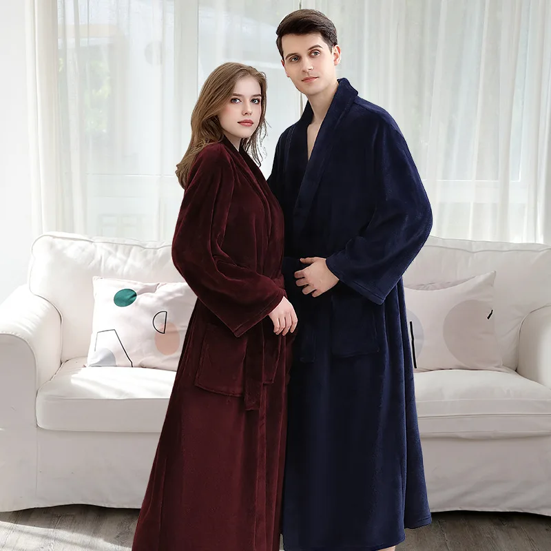 XXXL 130 кг плюс большой размер зимний мужской банный халат толстый теплый плед Фланель кимоно дом халат мужской роскошный спальный халат