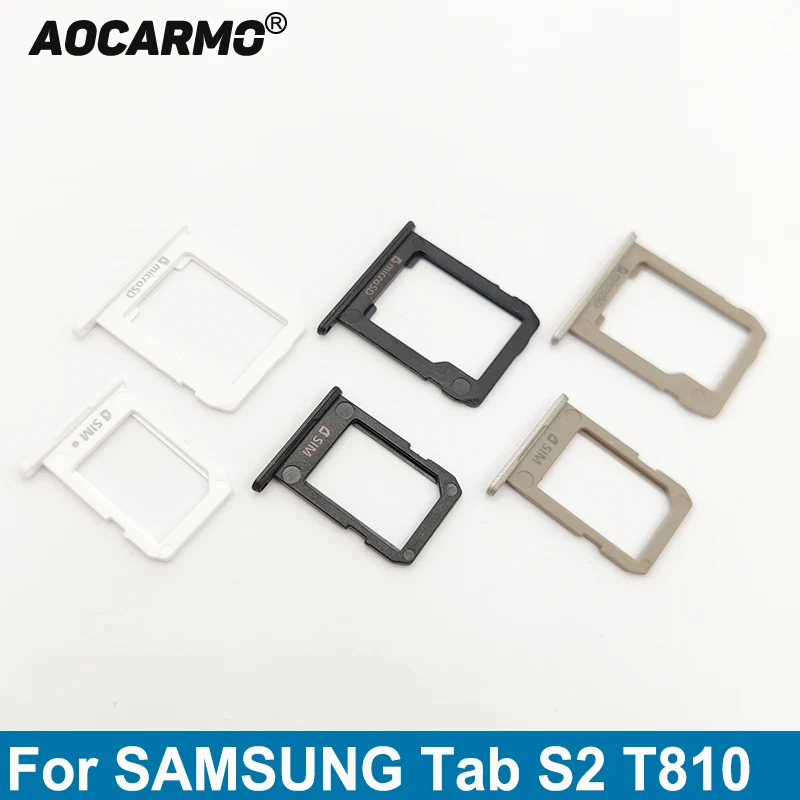 Phone Sim Tray Holder Aocarmo MicroSD Card Tray + Sim Card Slot Holder For Samsung GALAXY Tab S2 9.7 SM-T810 T815