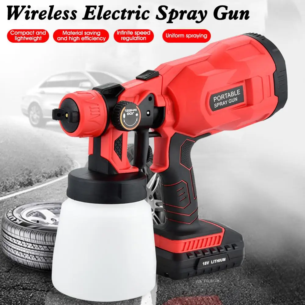 

Cordless Electric Spray Gun 800ml Household Paint Sprayer High Power Gun Flow Control Airbrush Easy Spraying Electric Airbrush