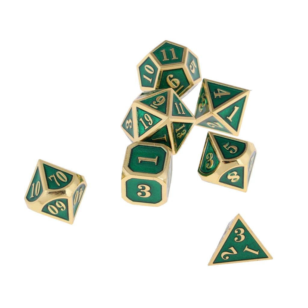 D4 D6 D8 D10 D12 D20 цинковый сплав многогранные игральные кости для D&D TRPG настольные игры вечерние игральные игры Кубики игры цифровые кубики