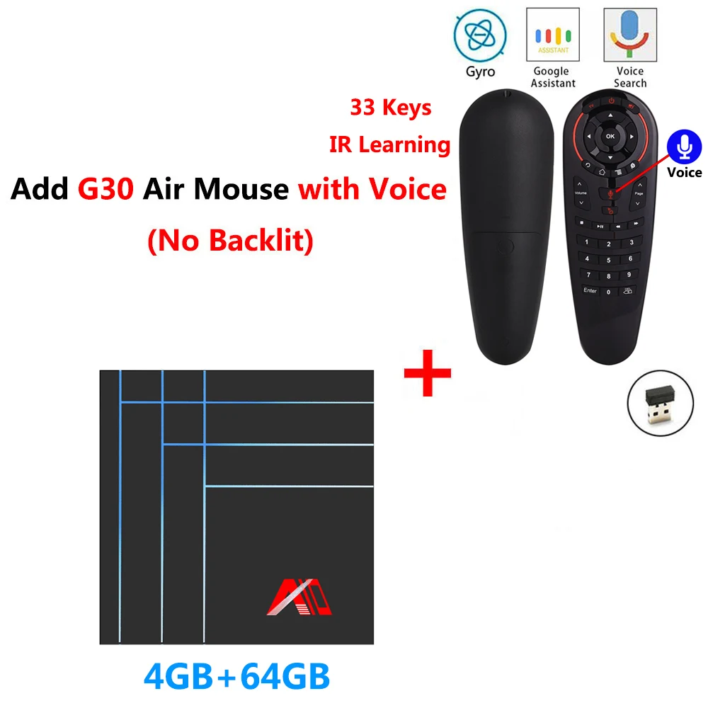 A10 Android 9,0 tv Box 4 ГБ ОЗУ 32 Гб 64 Гб ПЗУ 2,4 г WiFi смарт медиаплеер RK3318 четырехъядерный 2 Гб 16 Гб H.265 4K HDR10 телеприставка - Цвет: 4GB64GB add G30S