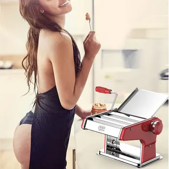 

Manual pasta noodle machine stainless steel dumpling maker Handmade Spaghetti Noodles Press Machine Roller Dough Cutter
