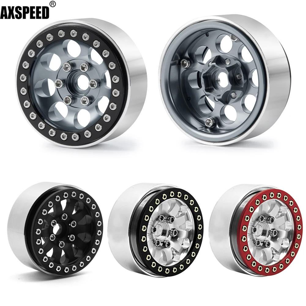 

AXSPEED 4Pcs/lot 1.9inch Alloy Beadlock Wheels Rims for 1/10 Axial SCX10 90046 CC01 F350 D90 90034 RC Crawler Car
