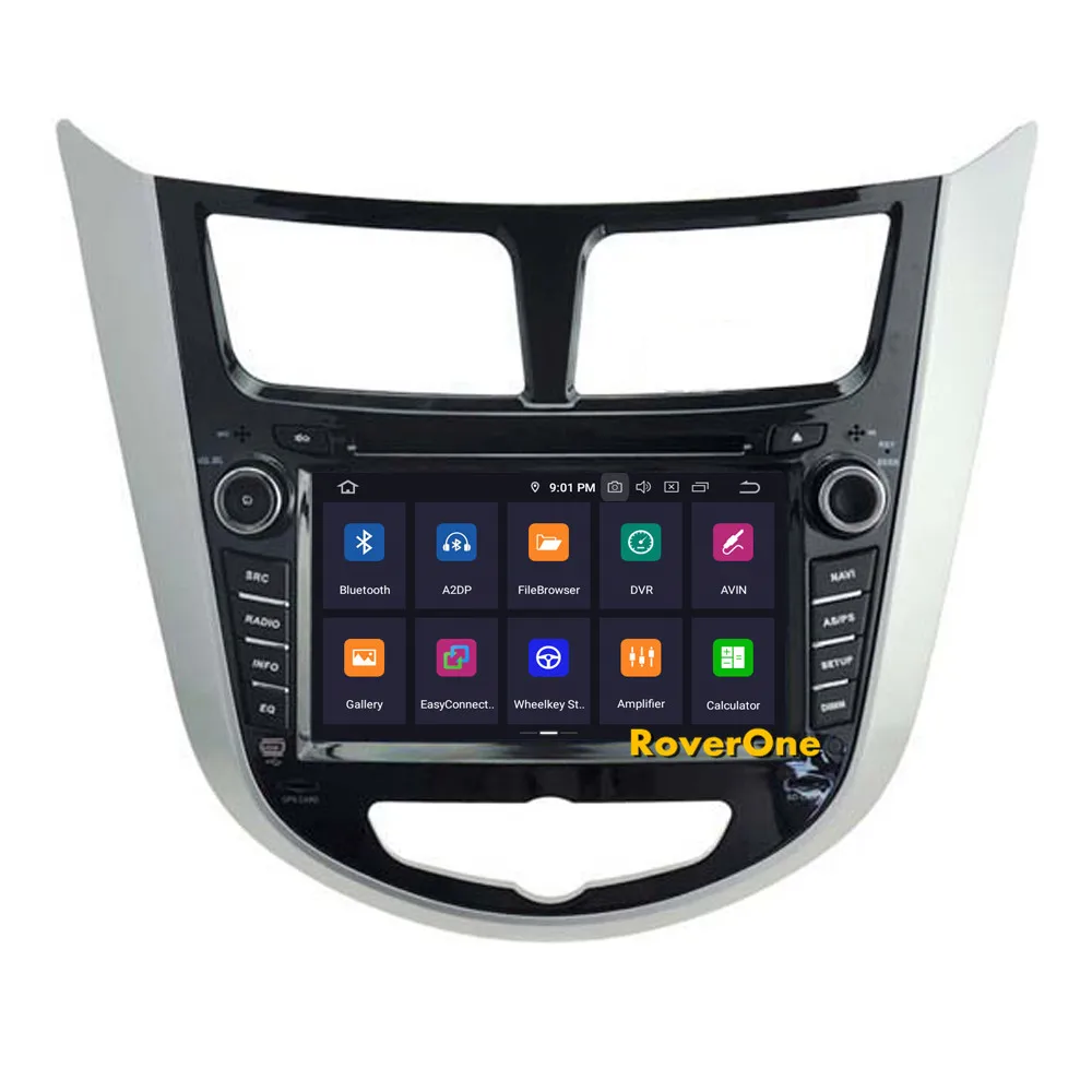 Perfect RoverOne Car DVD GPS For Hyundai Verna Solaris 2010 - 2014 Android 9.0 Octa Core 4G+64G Navigation Radio Stereo PhoneLink 7