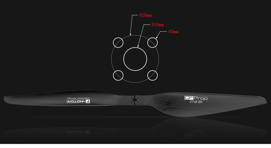 Tiger Motor T-Motor G27x8.8 Prop - 4PCS/PAIR CF prop Carbon Fiber Propeller 27" inch props for multicopter replacement 8