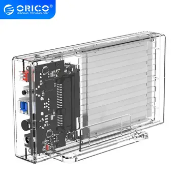 

ORICO 2 Bay 2.5'' HDD Case With Raid Function SATA to USB 3.0 Transparent Hard Drive Box Support UASP for 7-9.5 mm HDD SSD 6TB