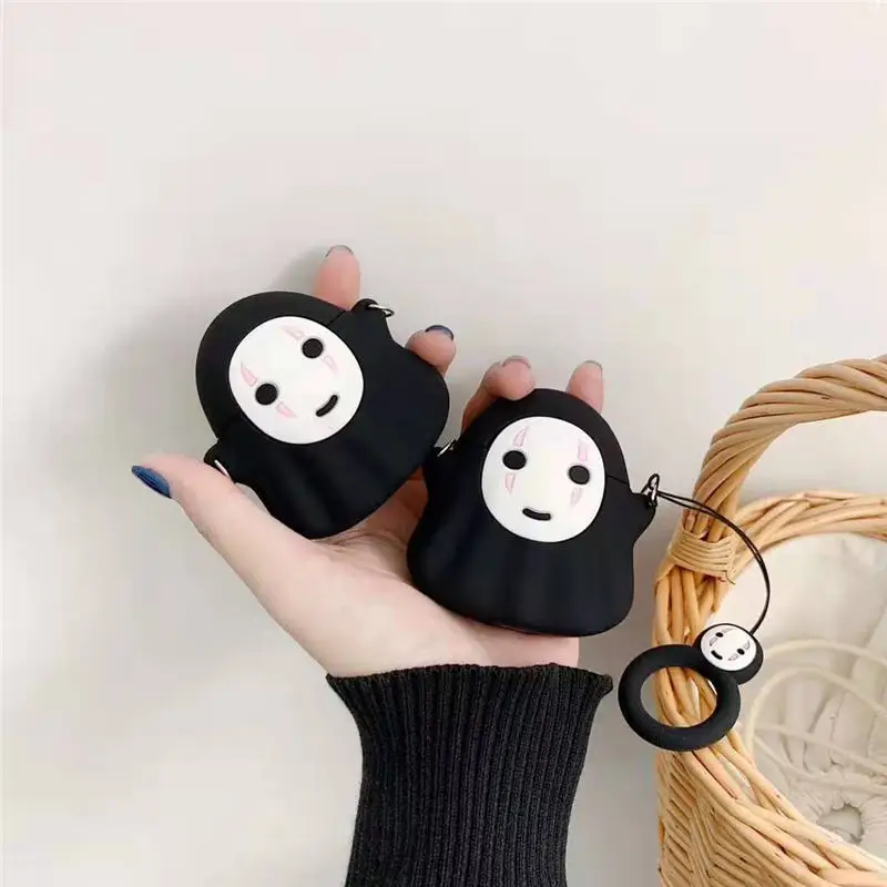 Для Apple AirPods Безликий человек чехол 3D Милый Kawaii аниме мультфильм нет лица человек беспроводные наушники защитный чехол для Airpods 2