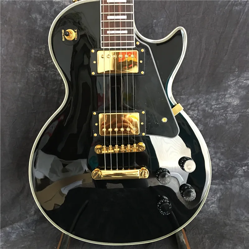 Guitar electric guitar black gloss gold hardware in stock fast shipping