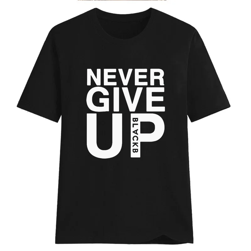 

2019 Harajuk never give up shirt sleeve contain black new summer 90s casual graphic women shirts shein