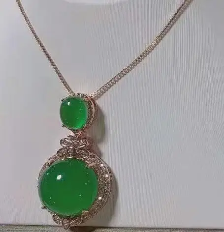 Designer new agate jewel pendant chalcedony long simple high-grade atmosphere Necklace