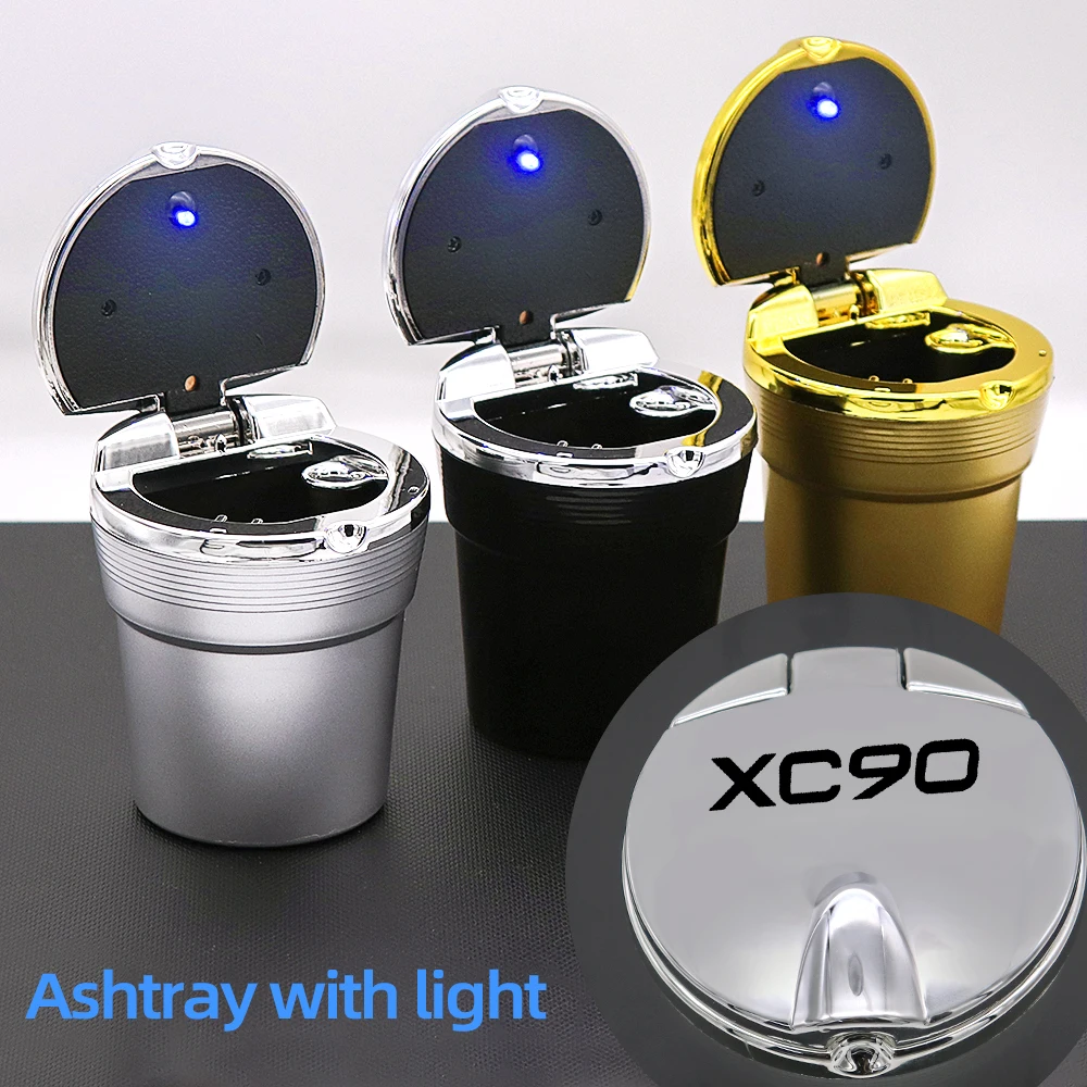 

For Volvo XC90 XC60 40 Led Lights Car Ashtray With Cover Creative Personality Cover Multi-function Car Interior car accessories