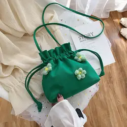 Летнее цветочное ведро Японский небольшой свежий сумка-мессенджер для девочек Сумка-мешок