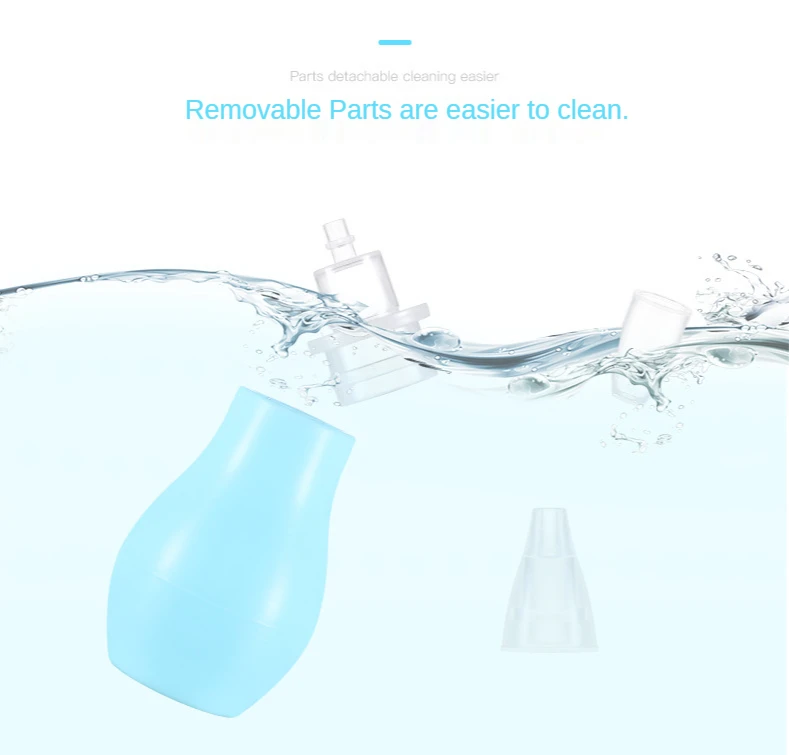 Neonatal Infant Silicone Nasal Aspirator Pump Type Cold Nasal Mucus Cleaner Antibackflow Baby Nasal Aspirator Safe Vacuum Sucker