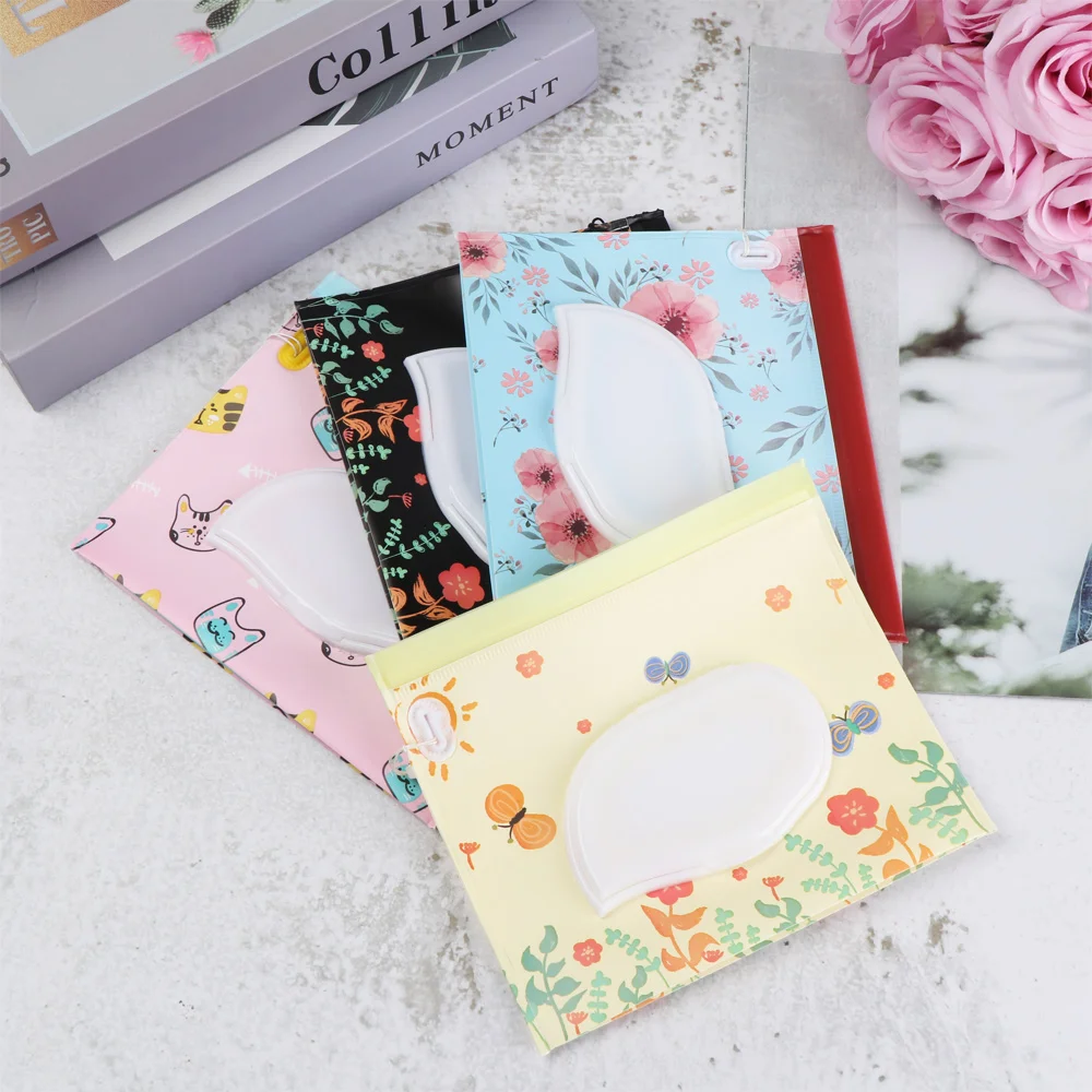 1Pc Cute Baby Wet Wipes Bag Flip Cover Tissue Box Fashion Useful Cosmetic Pouch Baby Product Stroller Carrying Case Acceseories 2