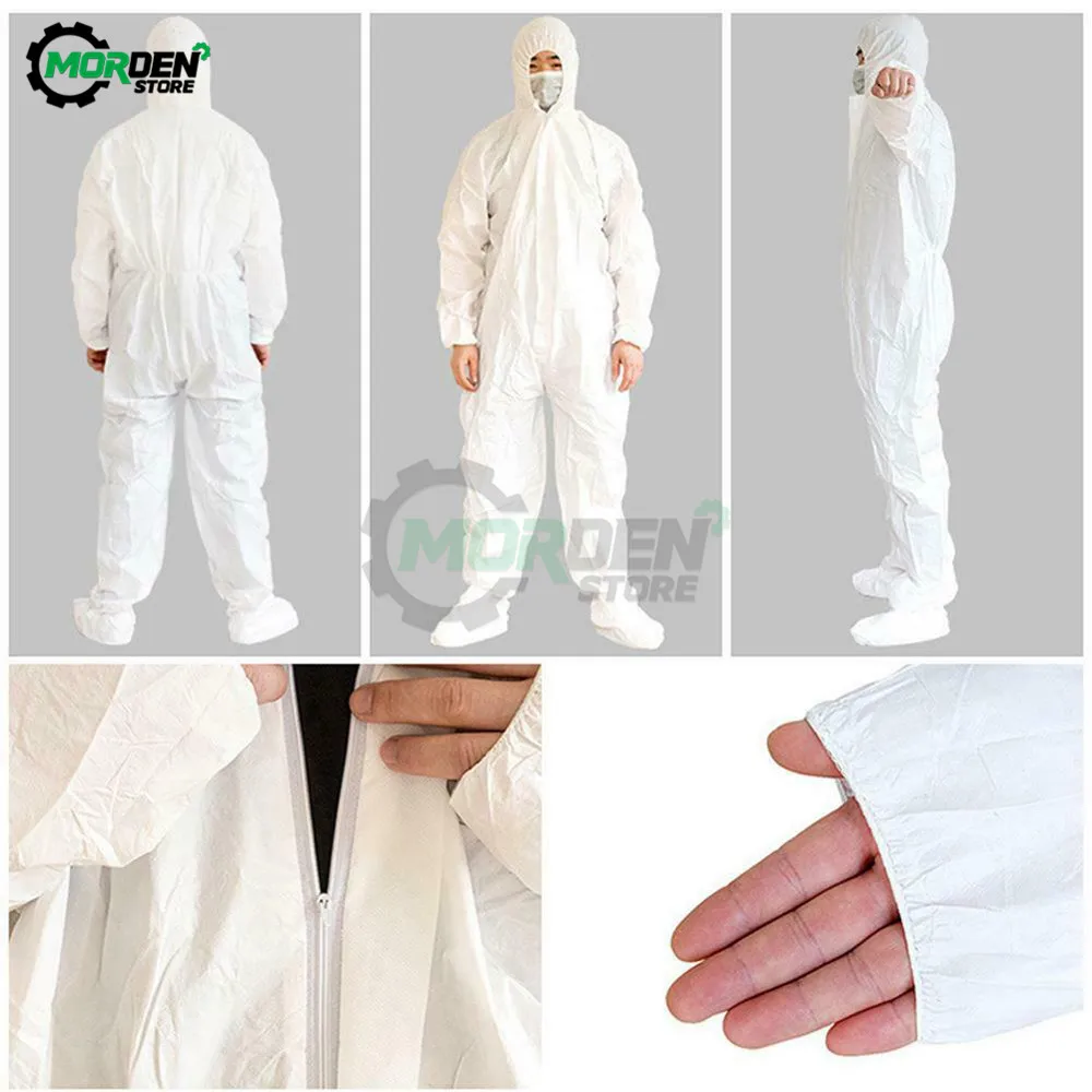 

Disposable Safety Clothing Waterproof Oil-proof Dustproof Anti-Splash Protective Coverall Hooded Protective Suit