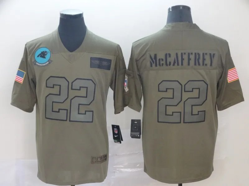 MEN Men New high quality Carolina Christian McCaffrey Panthers jersey Olive/Gold - Цвет: MEN