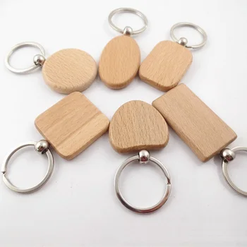 

10 Styles Wooden Key Chains Key Rings Handmade DIY Party Gift Key Pendant Free Shipping WB1192
