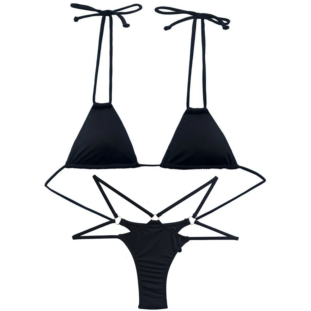 Costumi Da Bagno Bikini Da Donna Estivi Costume Da Bagno Triangolo Nero Biquinis Costume Da Bagno Brasiliano Micro Bikini Hot Secret