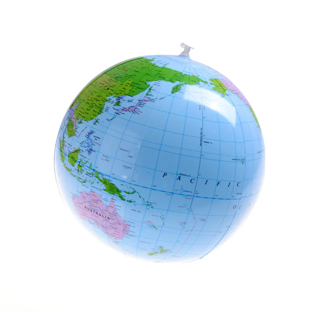 Inflatable Globe Transparent Colorful World Map Earth Educational Geography Toy 