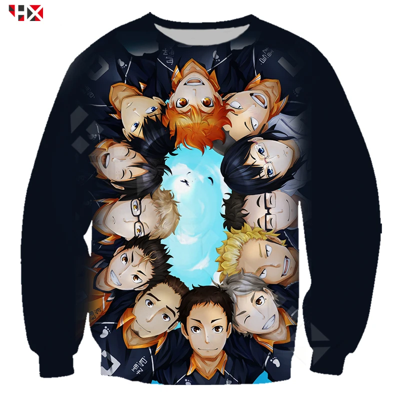 Японский Аниме Haikyuu волейбольный клуб для мужчин женщин 3D принт Свитшот