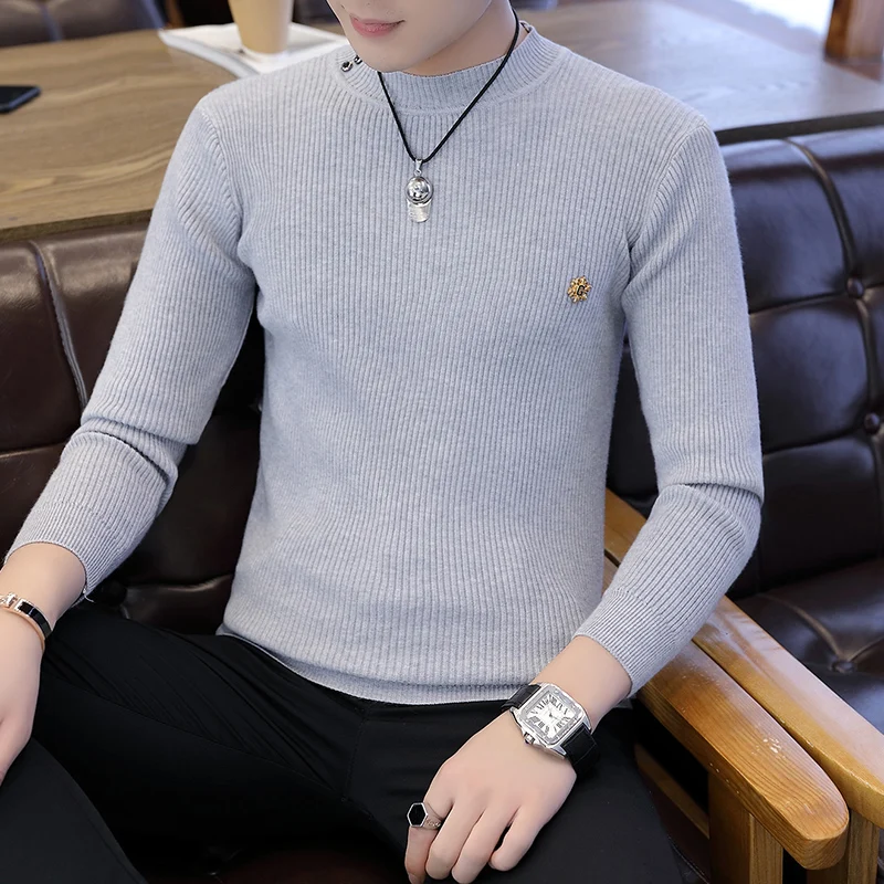 Men Sweater O-Neck Mens Pullover Sweater Male Coat Solid Color Man Sweaters Pull Clothes Long Sleeve Homme Shirt Badge K268 Men Sweater O-Neck Mens Pullover Sweater Male Coat Solid Color Man Sweaters Pull Clothes Long Sleeve Homme Shirt Badge K268