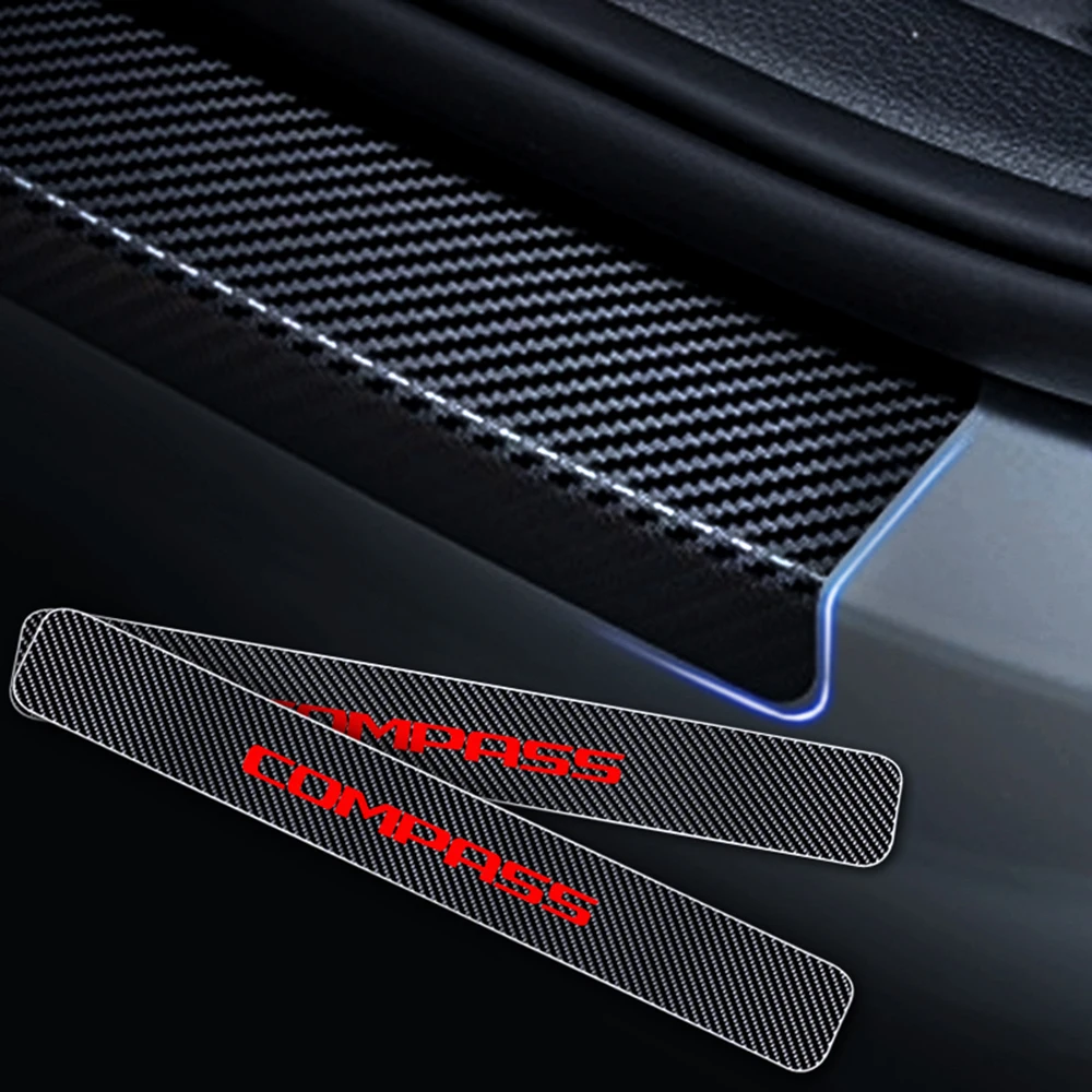 For-JEEP-Compass-4D-Carbon-Fiber-Vinyl-Sticker-Car-Door-Sill-Protector-Scuff-Plate-Door-Sill (2)