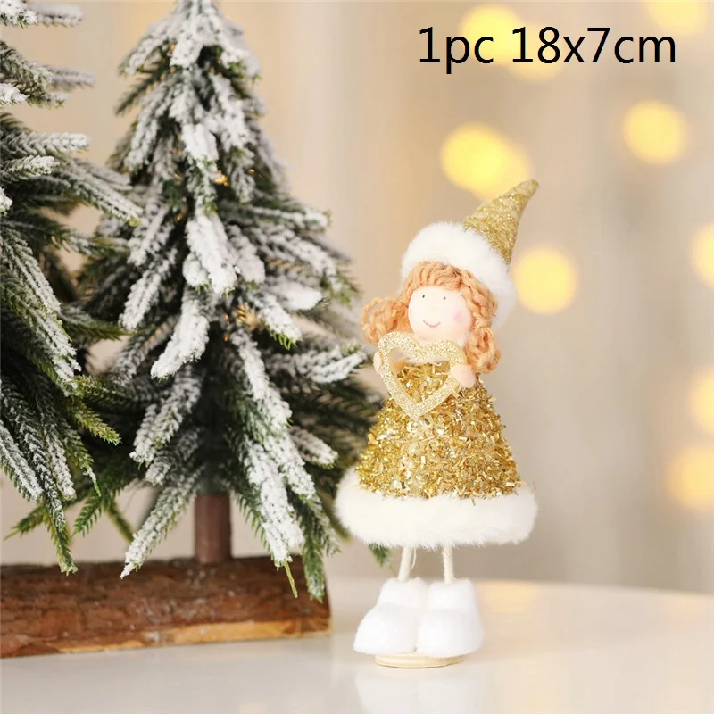 F 18x7cm 1/4 шт./партия, Симпатичные рождественские украшения Ангел подвеска плюшевая кукла нежные подарки украшения рождественской елки рождественские украшения для дома - Цвет: F 18x7cm