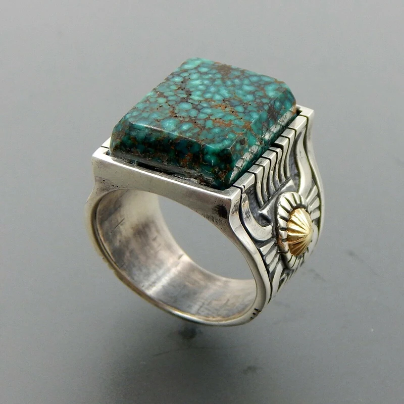 Античное женское кольцо, винтажное богемное, принцесса, огранка, натуральный кристалл, зеленый цвет, лунный камень, кольцо, женское ювелирное изделие, Панк Anilos Z5C126