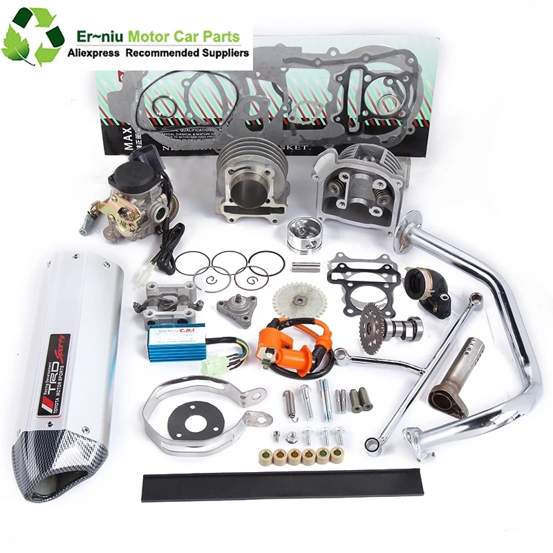 GY6 50 80 upgrade 100 cc 137QMA QMB139 4T Комплект цилиндров головка гоночного выхлопного A9