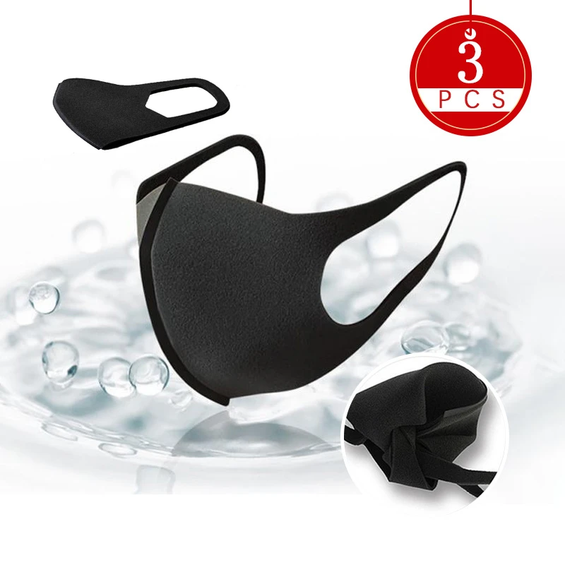 

3pcs Fda Black Masks Virus Cloth Mask Face Mask Virus For Female Male From Viruses Anti-smog Dustproof Maske