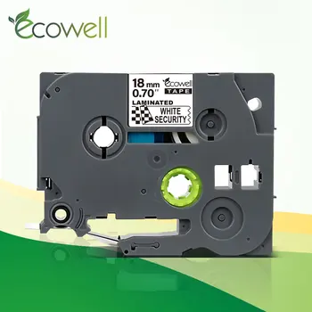 

Ecowell 18mm TZe-SE4 label for Brother TZeSE4 TZe SE4 Black on White Tze Security Tapes for Brother P-Touch PT-H100 PT-H110 D210