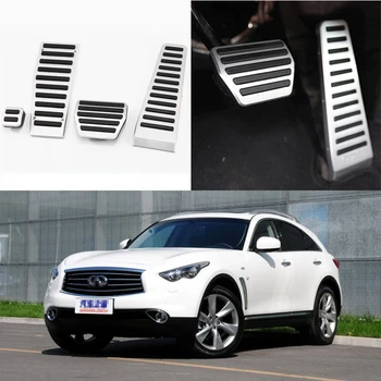 

For Infiniti QX70 AT 2013-2016 4pcs Aluminium Non Slip Foot Rest Fuel Gas Brake Pedal Cover