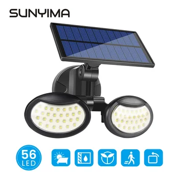 

SUNYIMA 130 COB Solar Light PIR Motion Sensor Solar Wall Lamp 78/56LED Super Bright Dual Head Solar Lamp Waterproof Garden Light
