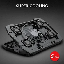 

RGB Laptop Cooling Pad with Phone Stand Gaming Laptop Cooler with Height Adjustable Cooling Stand