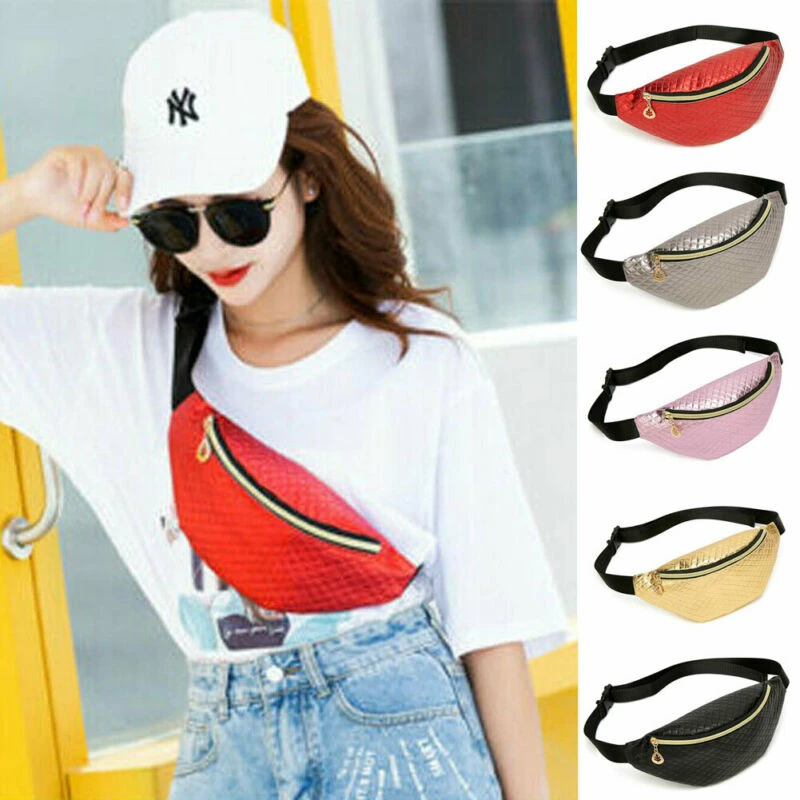 Riñonera de cuero con cinturón ajustable mujer, de a la cadera, para Festival de la cintura, billetera de vacaciones, color negro dorado|Riñoneras| - AliExpress