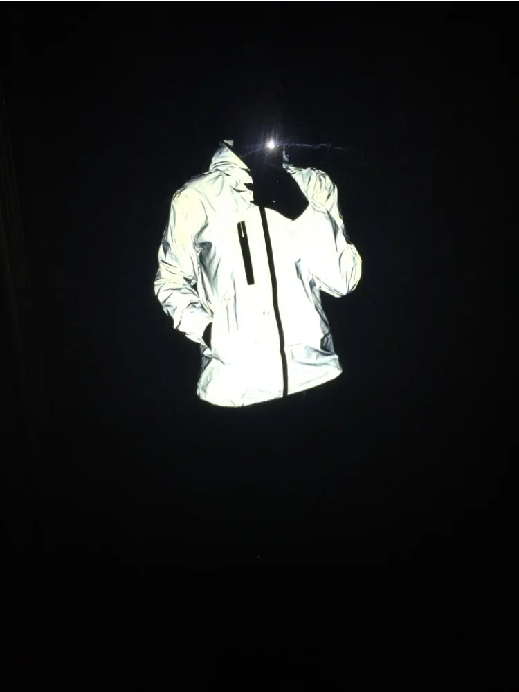 new Men's 3M Reflective Jacket Cat Hip Hop Funny Pocket hooded waterproof Men women streetwear Windbreaker Jackets Homme Coats