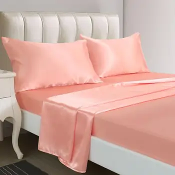 

Solid Color Bed Sheet Pillow Case Mattress Cover Bedding Set Home Textiles Home textile products