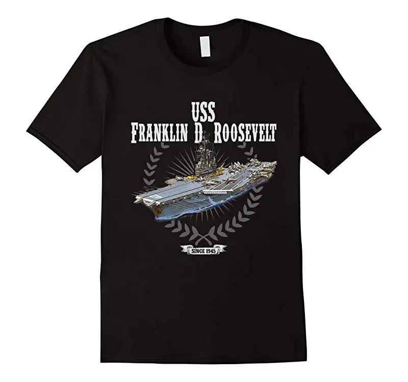Авианосец среднего класса USS Franklin D. Футболка Рузвельт CV-42. Летняя Хлопковая