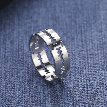 COOLTIME Anelli con lama in acciaio inossidabile per uomo Donna Punk Hip Hop Rock Argento Colore Coppia Anello Gioelleria raffinata e alla moda Regalo all'ingrosso
