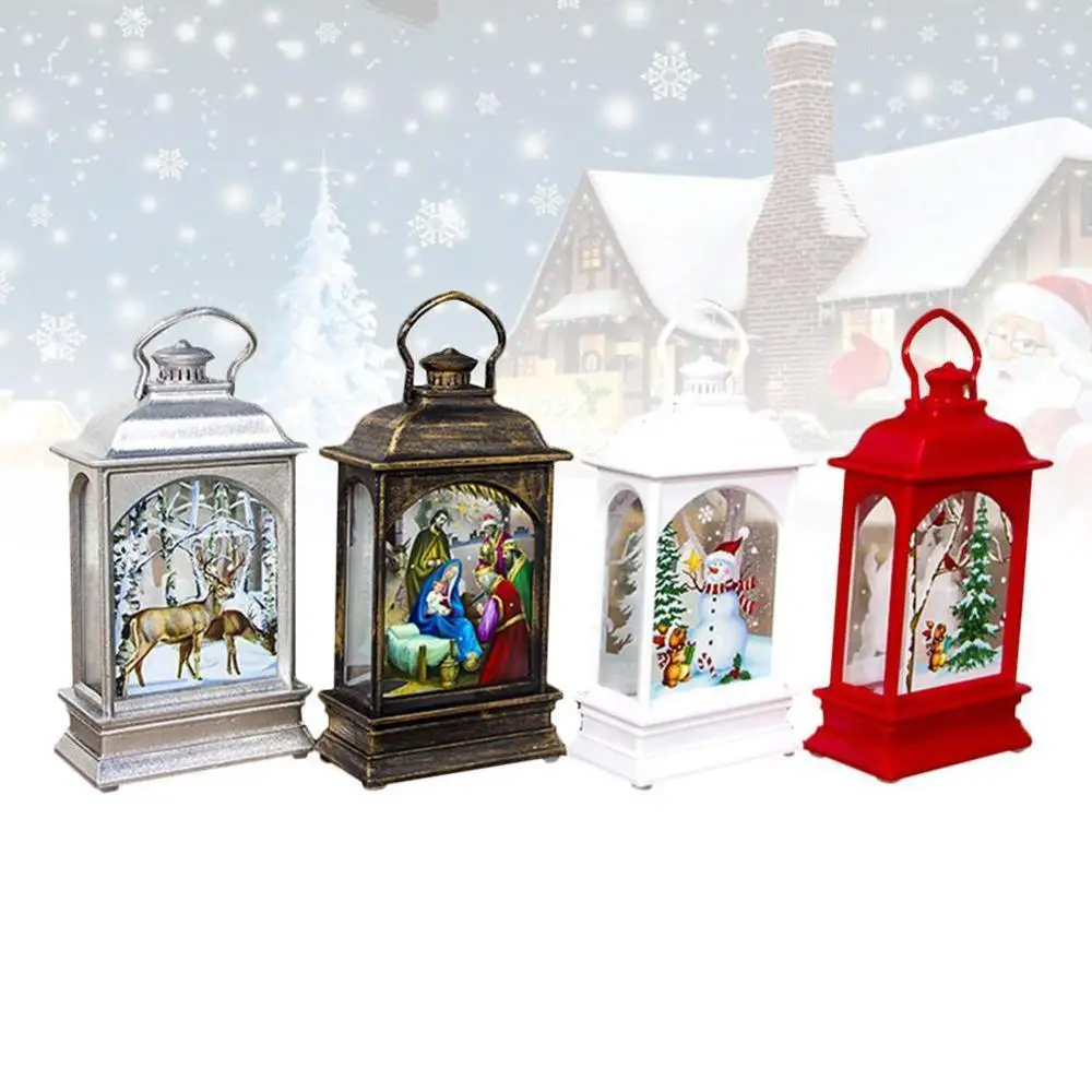 

Christmas Decoration Light Ornament Painted Wind Lamp Hanging Candlestick Garden Create An Atmosphere Home Painting Night Light