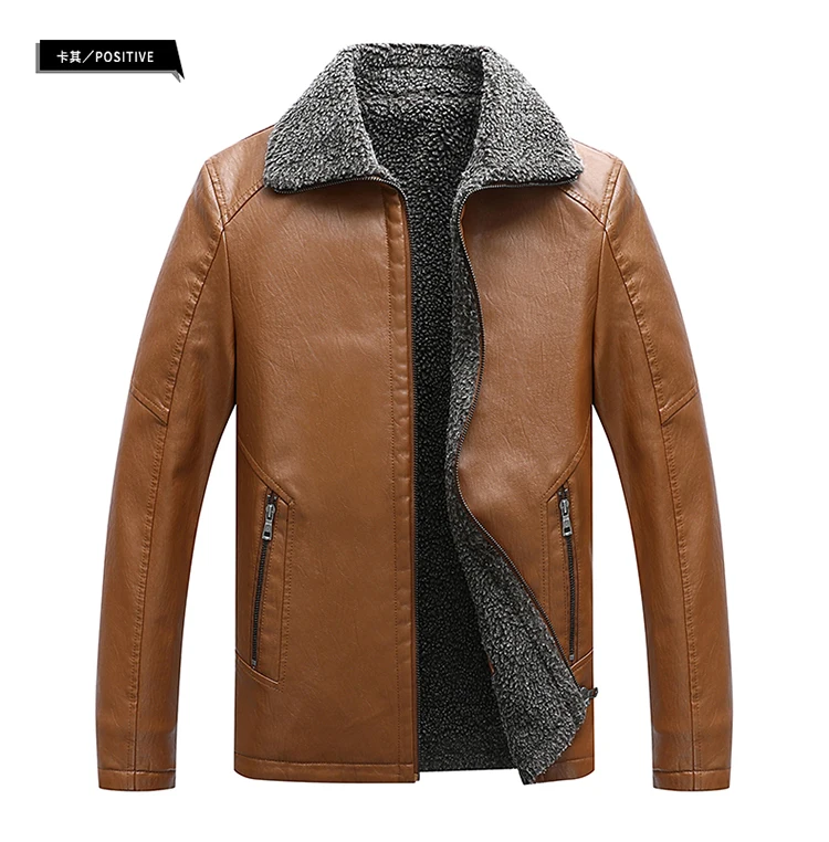 AliExpress Wish2019 осень и зима стиль Мужская кожаная куртка Горячая мех мужская кожаная куртка
