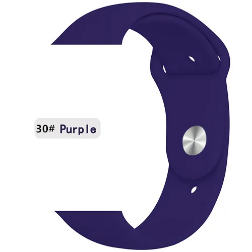 purple 30 Ремешок для apple Watch 5 4 ремешок 44 мм 40 мм iwatch 3 2 1 ремешок 42 мм 38 мм браслет для apple watch аксессуары для наручных часов - Цвет ремешка: purple 30