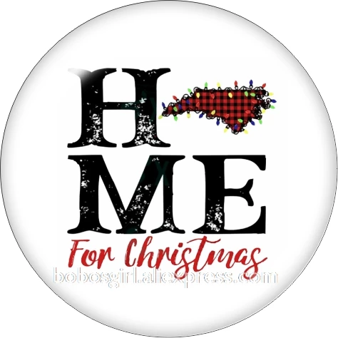 Merry Christmas HOME USA 18 мм кнопка оснастки ювелирные изделия DIY браслет Круглый Фото стеклянные кабошоны TW6352 - Окраска металла: B7373