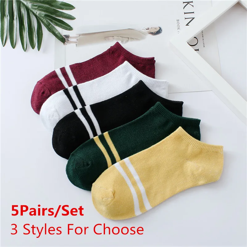 

5 Pairs/Lot Women Socks Print Cotton Short Sock Female Spring Summer Thin Casual Ankle Comfort Harajuku Socks  