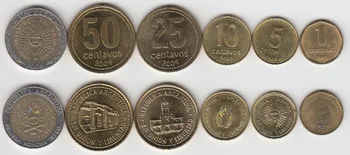 

Set of 6 Argentina Coins 100% Authentic Original Coin Collectibles UNC