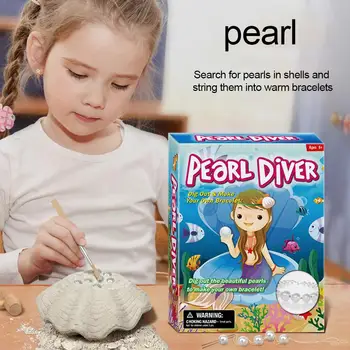

DIY Assemble Archaeological Toy Shell Pearl Bracelet Girl Dig Pearl Shell Kit Break Open Shell Block Children's Puzzle Toy